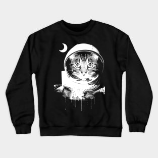 BW Astronaut Cat Crewneck Sweatshirt